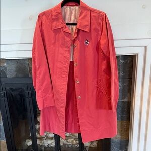 Pink Vintage Donaldson  Button-Up Coat with Embroidered Mickey Detail. Size 40/M